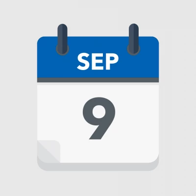 Calendar icon showing 9th September