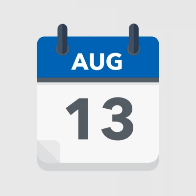 Calendar icon showing 13th August