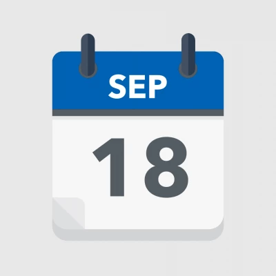 Calendar icon showing 18th September