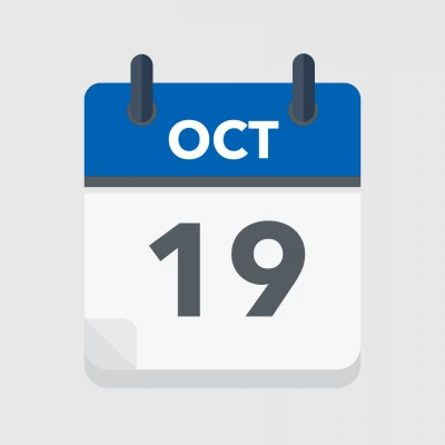Calendar icon showing 19th October