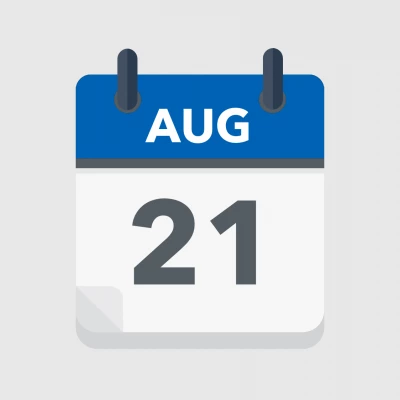 Calendar icon showing 21st August