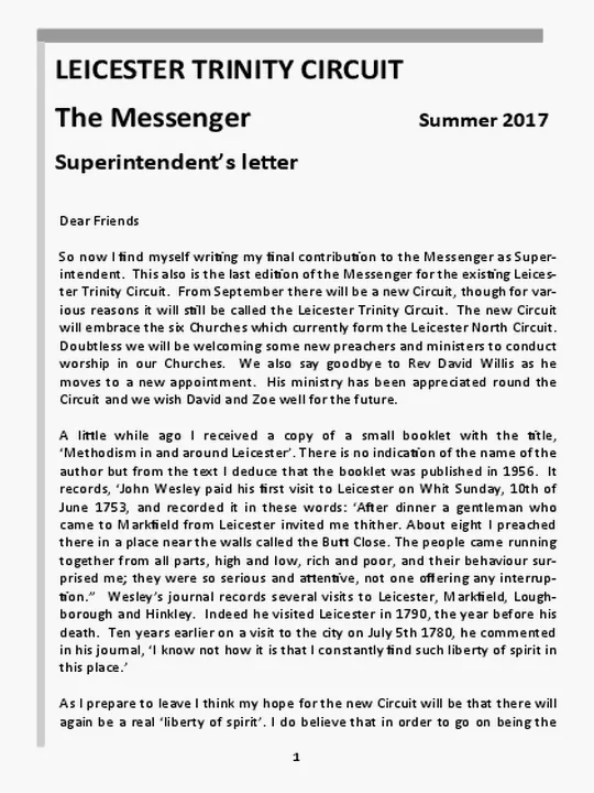 The Messenger – Summer 2017