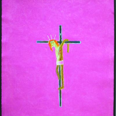 Craigie_Aitchison_Pink Crucifixion (002)